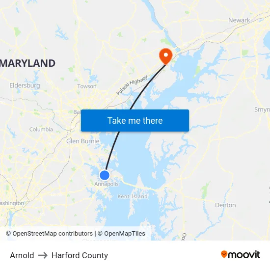 Arnold to Harford County map