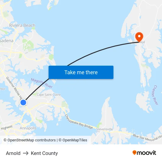 Arnold to Kent County map