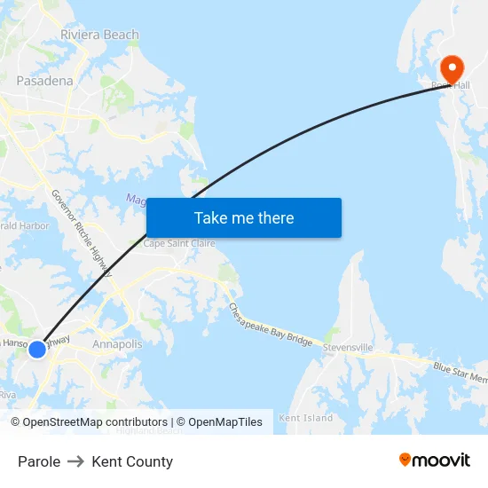 Parole to Kent County map