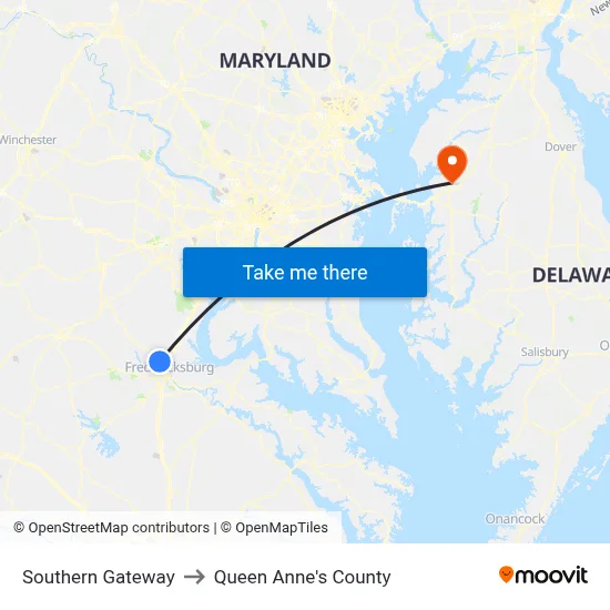 Southern Gateway to Queen Anne's County map