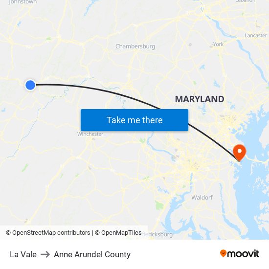 La Vale to Anne Arundel County map