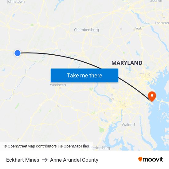 Eckhart Mines to Anne Arundel County map