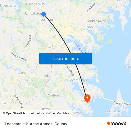 Lochearn to Anne Arundel County map