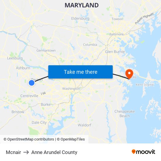 Mcnair to Anne Arundel County map