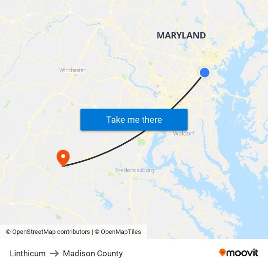 Linthicum to Madison County map