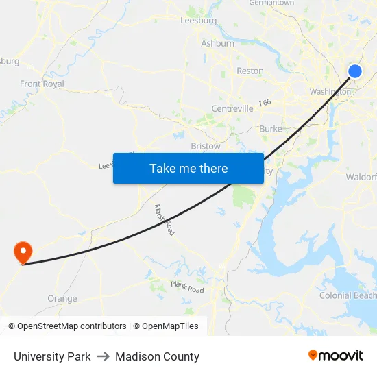 University Park to Madison County map