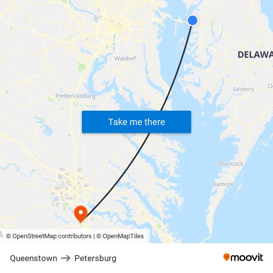 Queenstown to Petersburg map