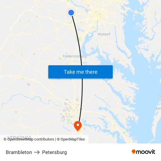 Brambleton to Petersburg map