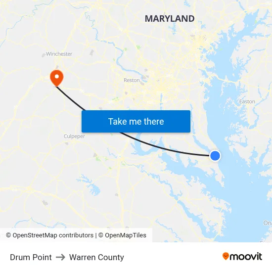 Drum Point to Warren County map