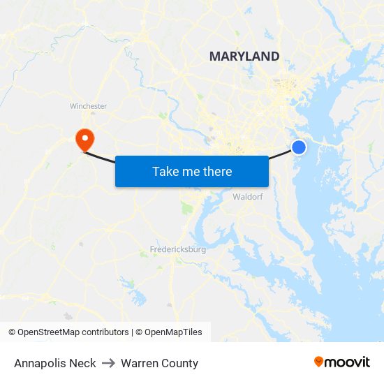 Annapolis Neck to Warren County map