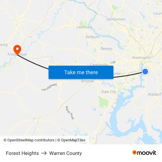 Forest Heights to Warren County map