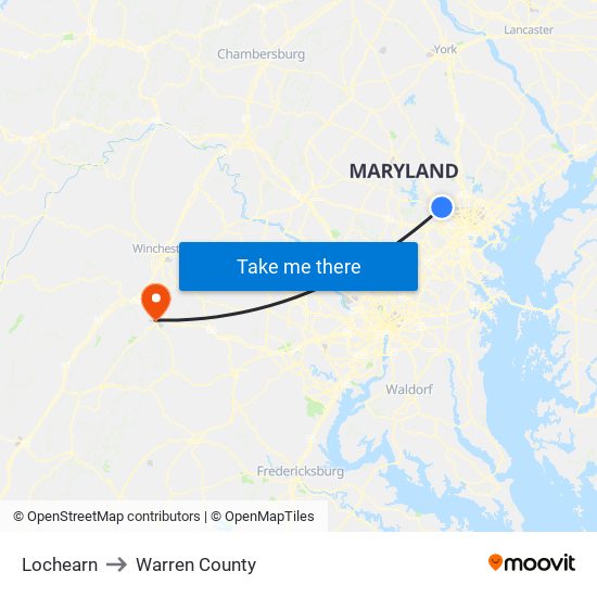 Lochearn to Warren County map