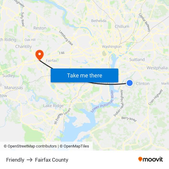 Friendly to Fairfax County map