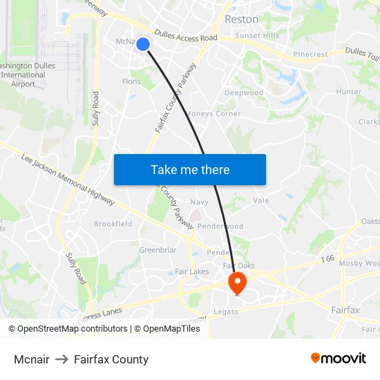 Mcnair to Fairfax County map