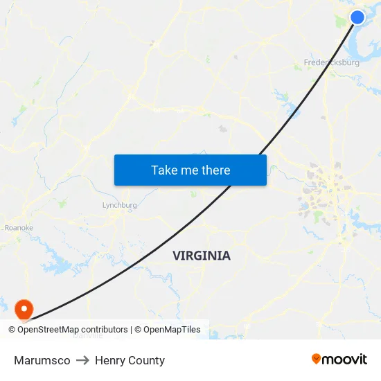 Marumsco to Henry County map