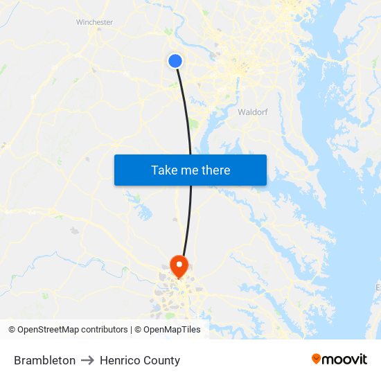 Brambleton to Henrico County map