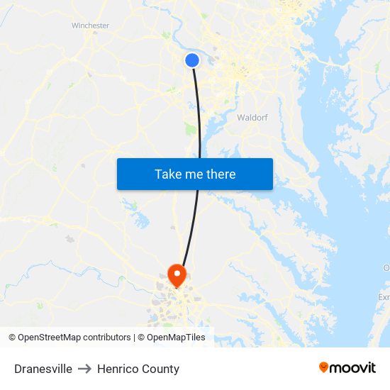 Dranesville to Henrico County map