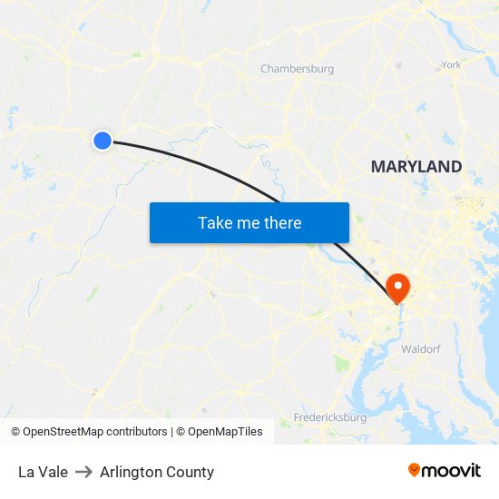 La Vale to Arlington County map