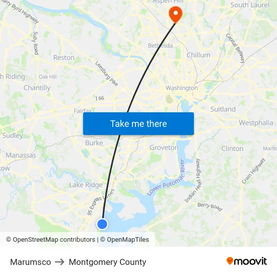 Marumsco to Montgomery County map