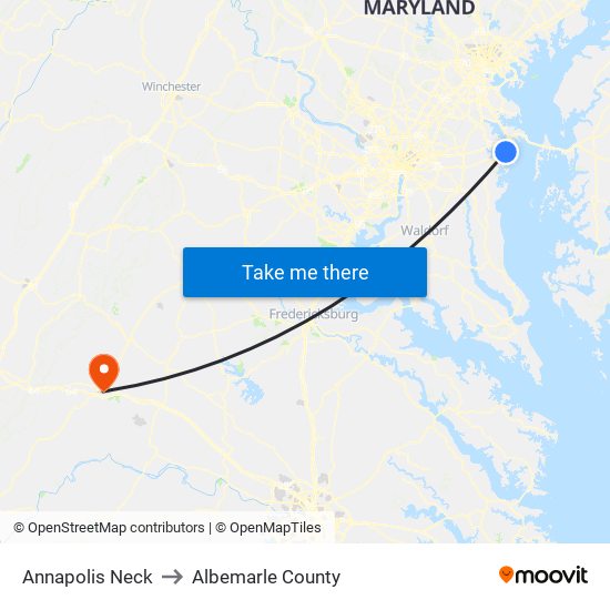 Annapolis Neck to Albemarle County map