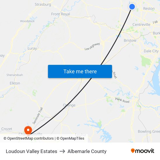 Loudoun Valley Estates to Albemarle County map