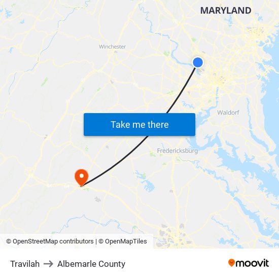 Travilah to Albemarle County map