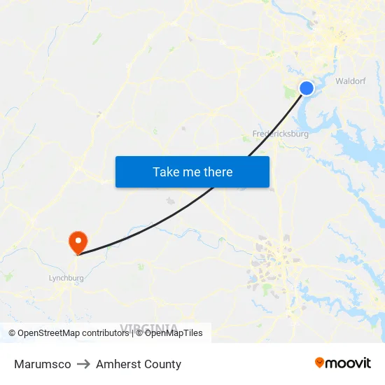 Marumsco to Amherst County map