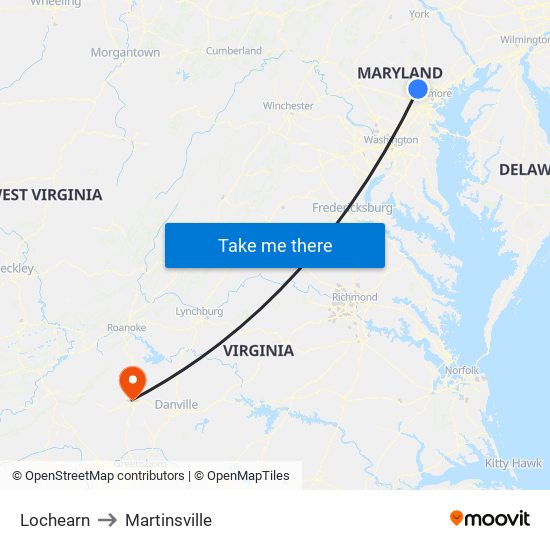 Lochearn to Martinsville map