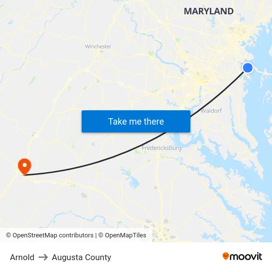 Arnold to Augusta County map