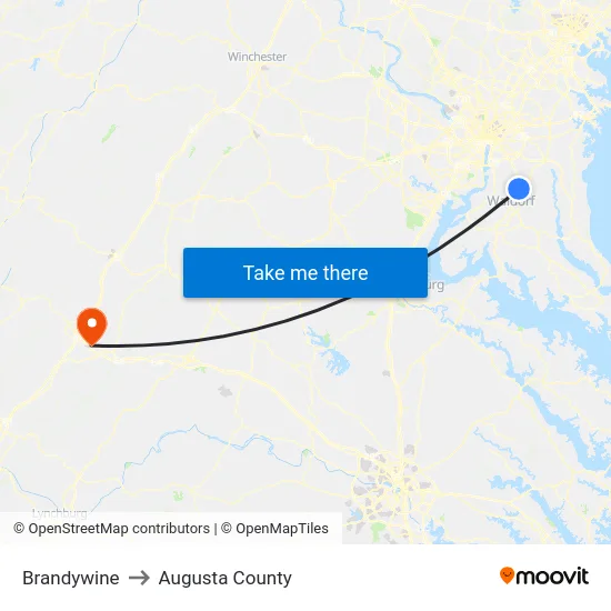 Brandywine to Augusta County map