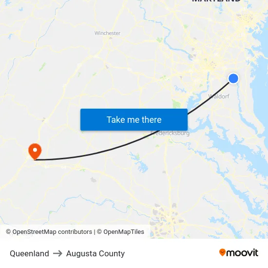 Queenland to Augusta County map