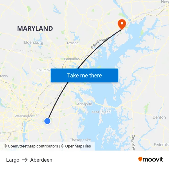 Largo to Aberdeen map