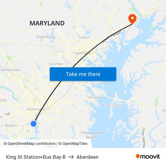 King St Station+Bus Bay B to Aberdeen map