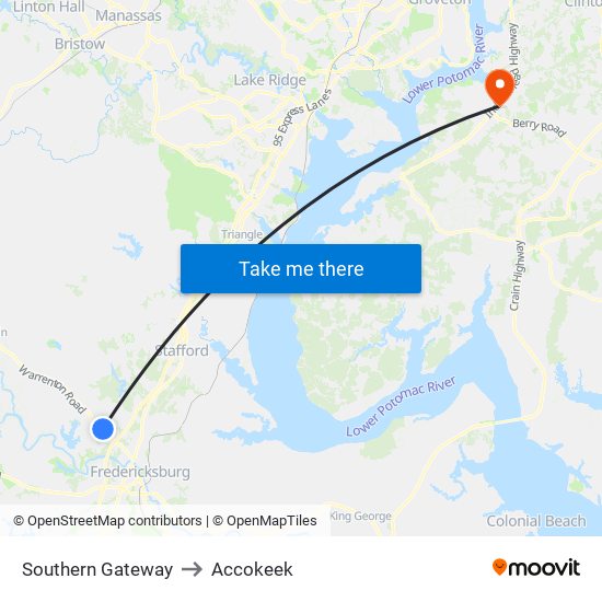 Southern Gateway to Accokeek map