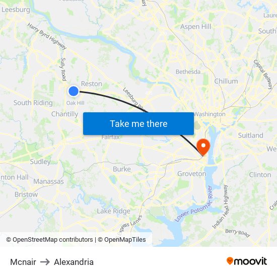 Mcnair to Alexandria map