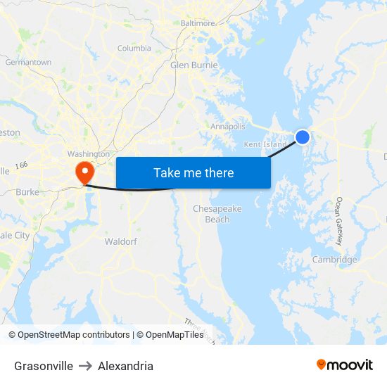 Grasonville to Alexandria map