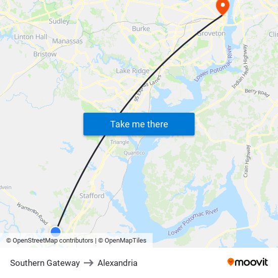 Southern Gateway to Alexandria map