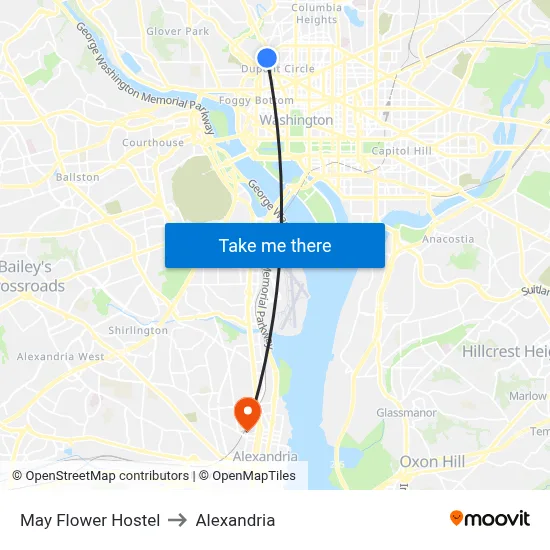 May Flower Hostel to Alexandria map