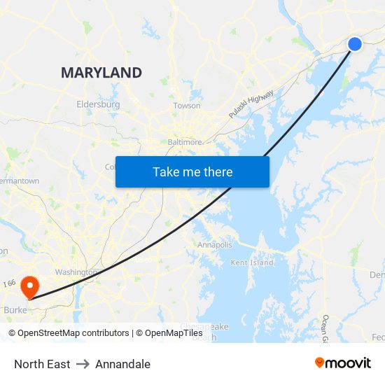 North East to Annandale map