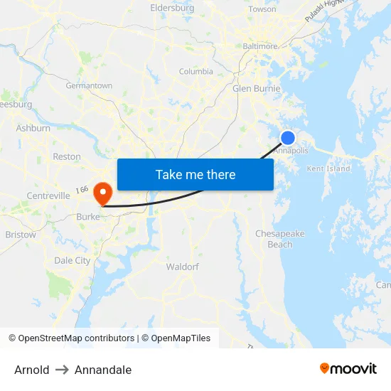 Arnold to Annandale map