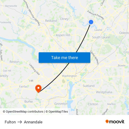 Fulton to Annandale map