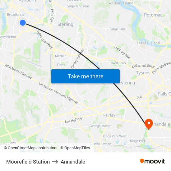 Moorefield Station to Annandale map