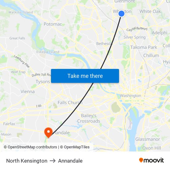 North Kensington to Annandale map