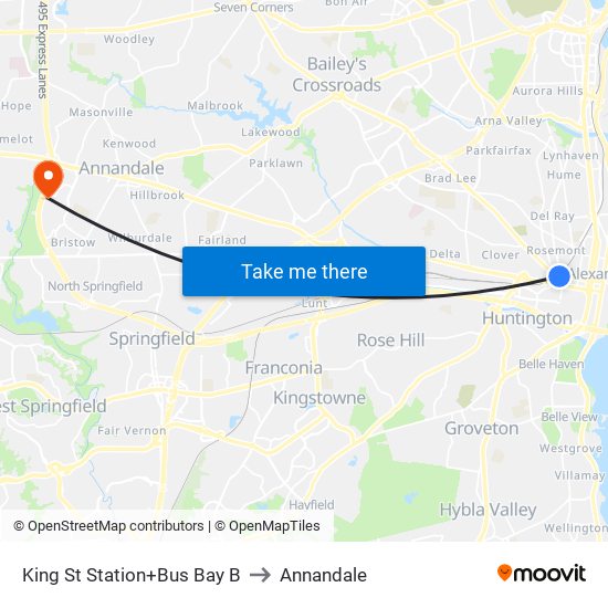 King Street-Old Town+Bay B to Annandale map