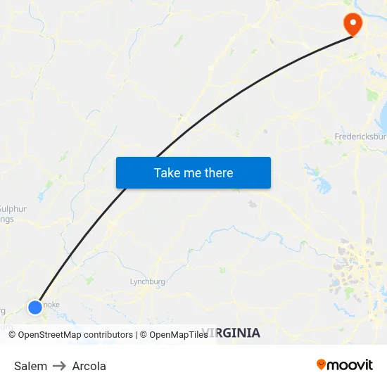 Salem to Arcola map
