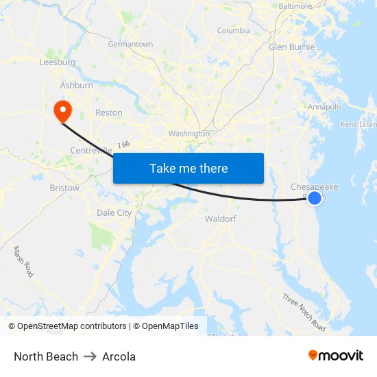 North Beach to Arcola map
