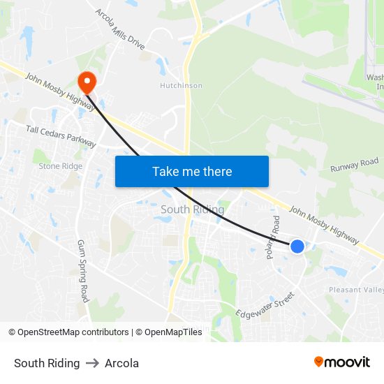 South Riding to Arcola map