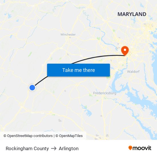 Rockingham County to Arlington map