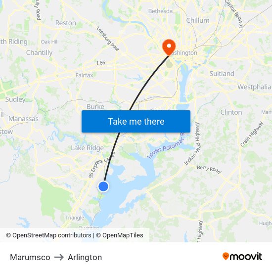 Marumsco to Arlington map