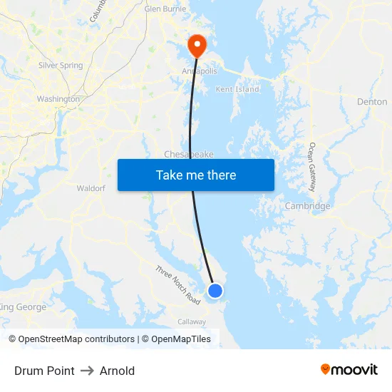 Drum Point to Arnold map